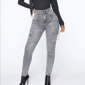 Fashion Nova off the chain cargo jeans